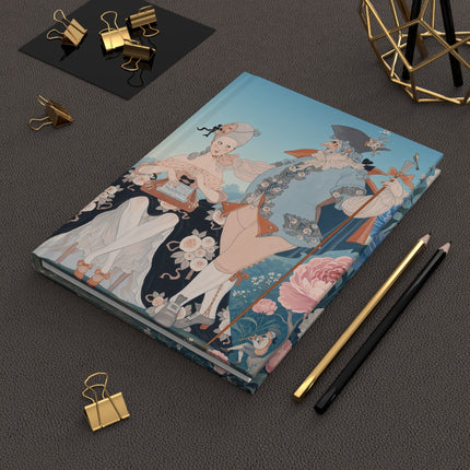 🌸🎩 The Lady And The Garden Dandy Hardcover Journal – Whimsical Art Deco Courtship