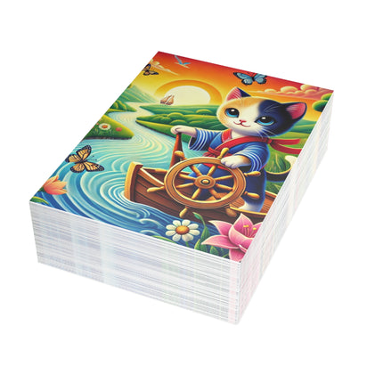 Sailor Kitten’s River Adventure Postcard Bundles (envelopes included) - Bundles of 10, 30, 50 Pieces