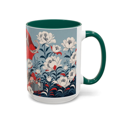 ❤️🌺 The Scarlet Parasol Spectacle Colorful Mug – Art Deco Fashion Elegance