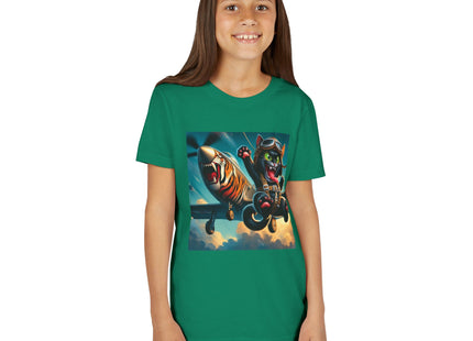 Parachuting Cat Commando Youth Short Sleeve Tee