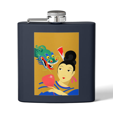Dragon Fan Flask – Bold Chinese Fantasy & Elegant Strength