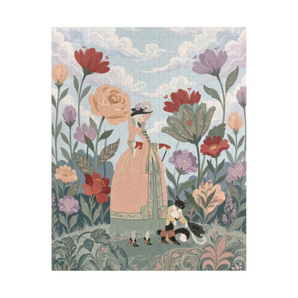 🌹🐈 The Lady And Puss In Boots Puzzle – Art Deco Floral Whimsy