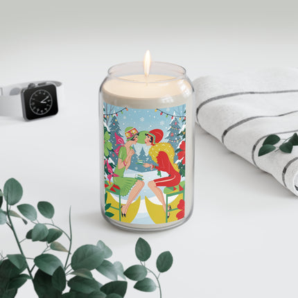 ☕🎄 Christmas Tea In The Snow Garden Scented Soy Candle – Art Deco Holiday Friendship