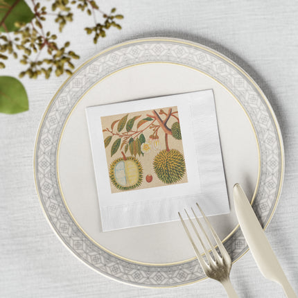 Album of watercolors of Asian fruits and flowers Pl.31 by Anonymous White Coined Napkins