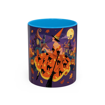 🐈‍⬛🎃 The Black Cat Witch Of Pumpkin Manor Colorful Mug – Whimsical Halloween Charm