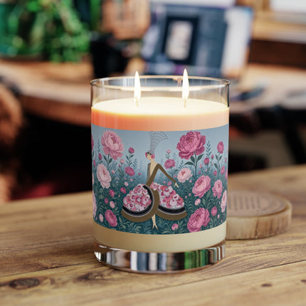 🌸👒 The Lady Of The Pink Peony Garden Scented Candle – Art Deco Floral Elegance