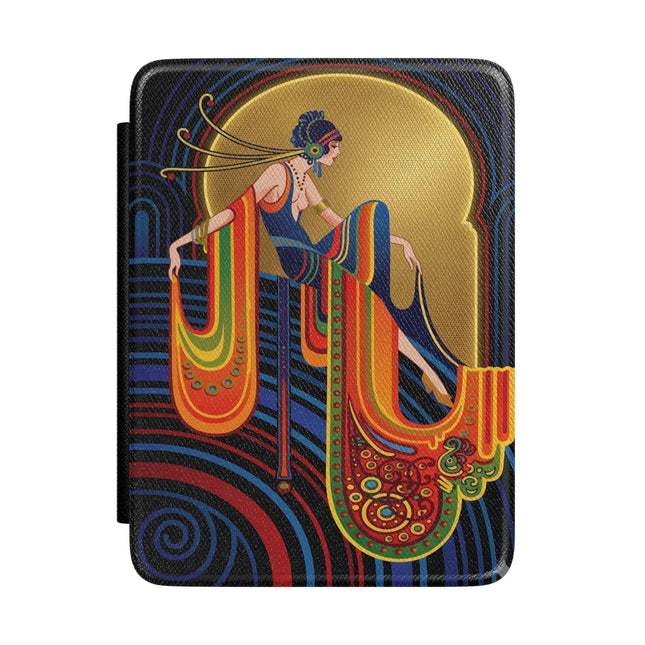 Art Deco Muse Kindle Case – Elegant Poise & Golden Radiance