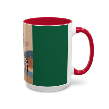 Zebra Rider Colorful Mugs – Safari Chic & Art Deco Adventure