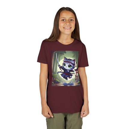 Moonlit Samurai Kitty Youth Short Sleeve Tee