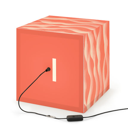 Hues of Orange and Beige Wave Pattern Light Cube Lamp