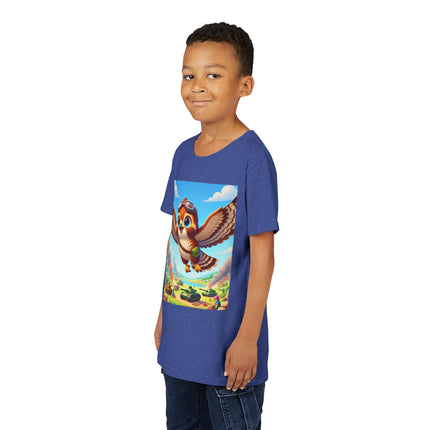 Red-Tailed Hawk in Battle Youth Short Sleeve Tee