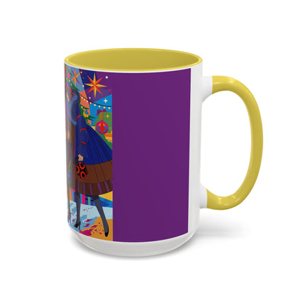 🎄✨ Christmas Among The Twinkling Trees Colorful Mug – Art Deco Holiday Fantasy