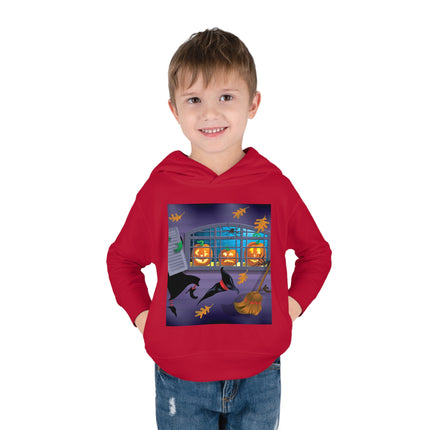 Whimsical Halloween Mischief Toddler Pullover Fleece Hoodie