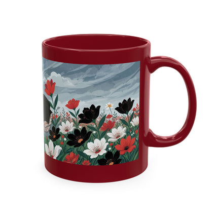 🌺☔ The Lady In The Stormy Flower Garden Ceramic Mug – Art Deco Fashion Elegance