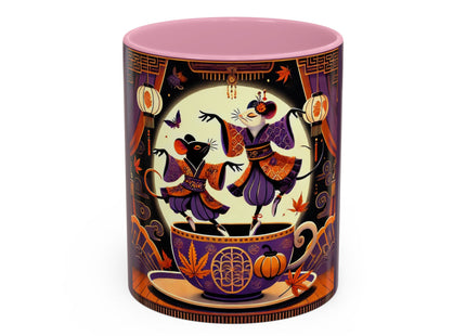 Theatrical Halloween Mice on Teacup Colorful Mugs (11oz, 15oz)