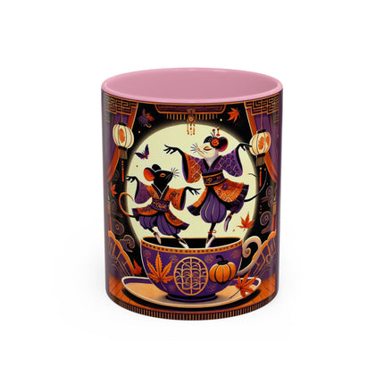 Theatrical Halloween Mice on Teacup Colorful Mugs (11oz, 15oz)