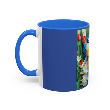 Blue Jays in a Spring Garden Colorful Mugs (11oz, 15oz)