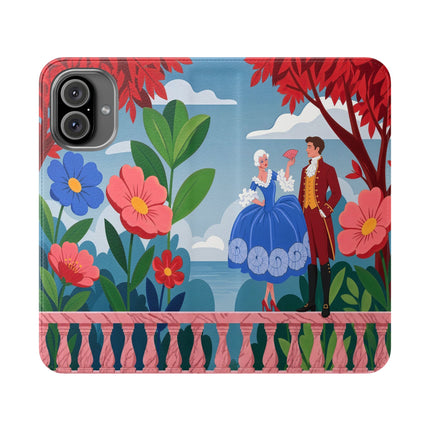 🌺🎭 The Grand Garden Courtship Flip Case – Art Deco Floral Romance