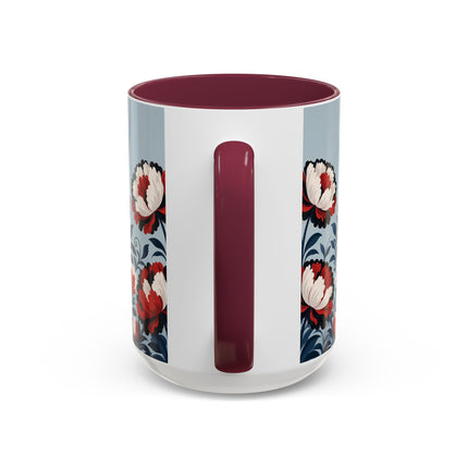 ❤️🌺 The Scarlet Blossom Dancer Colorful Mug – Art Deco Fashion Whimsy