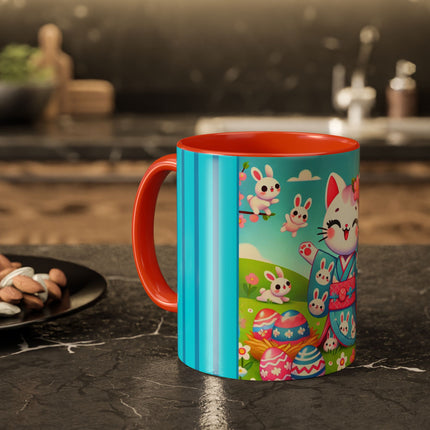 Springtime Kitten’s Easter Joy Colorful Mugs (11oz, 15oz)