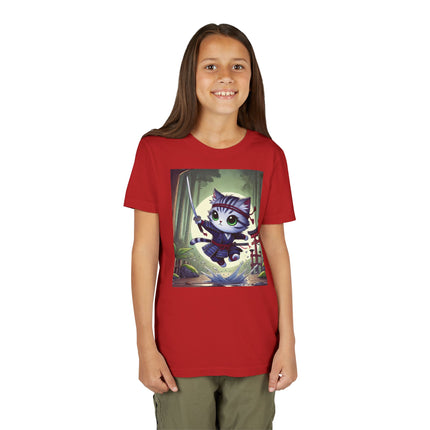 Moonlit Samurai Kitty Youth Short Sleeve Tee