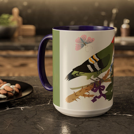 Woodpecker & Rose Colorful Mugs – Vibrant Spring & Bold Beauty