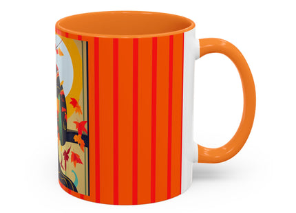 Black Cat in Kimono Colorful Mugs, 11oz