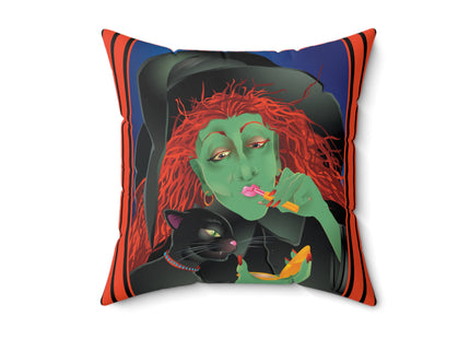 Mirror, Mirror A Witch's Touch Spun Polyester Square Pillow