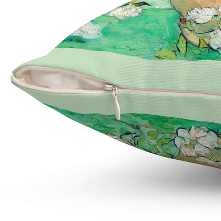 Roses by Vincent Van Gogh Spun Polyester Square Pillow