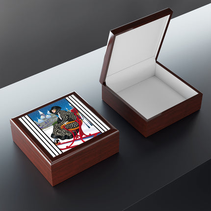 Elegant Winter Woman in Sleigh Jewelry Box