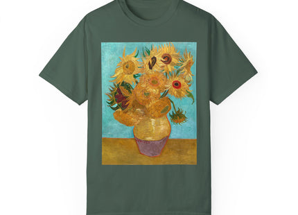 Vase with Twelve Sunflowers by Vincent van Gogh Unisex Garment-Dyed T-shirt