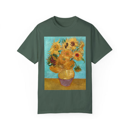 Vase with Twelve Sunflowers by Vincent van Gogh Unisex Garment-Dyed T-shirt