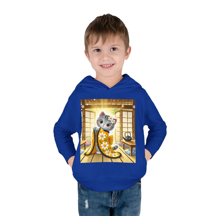 Playful Kitten in the Tea Room Toddler Pullover Fleece Hoodie