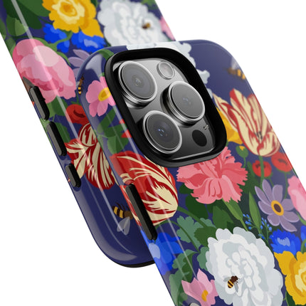 Midnight Floral Bouquet Phone Case – Vibrant Blooms & Enchanted Garden