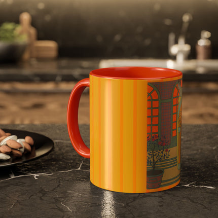 Sur Les Marches Du Jardin by Georges LePape Colorful Mugs (11oz, 15oz)