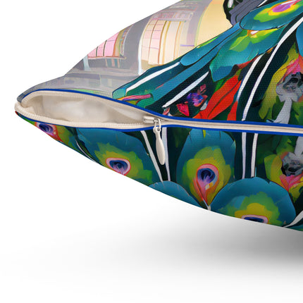 Techno Plumes Spun Polyester Square Pillow