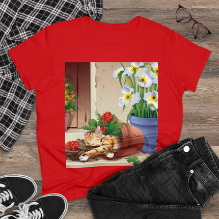 Blooming Serenity Women's Midweight Cotton Tee