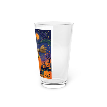 🧙‍♀️🎃 The Witch Of Pumpkin Moon Hollow Glass, 16oz – Whimsical Halloween Magic