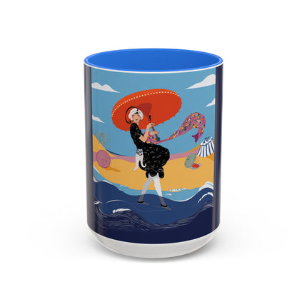 Beachside Promenade Colorful Mugs – Chic Summer Stroll & Coastal Glamour