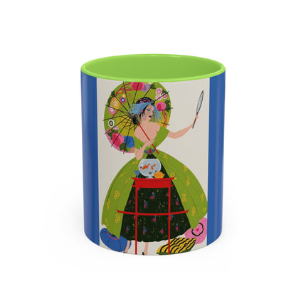 Lady with the Golden Fish Colorful Mugs – Whimsical Fashion & Playful Fantasy