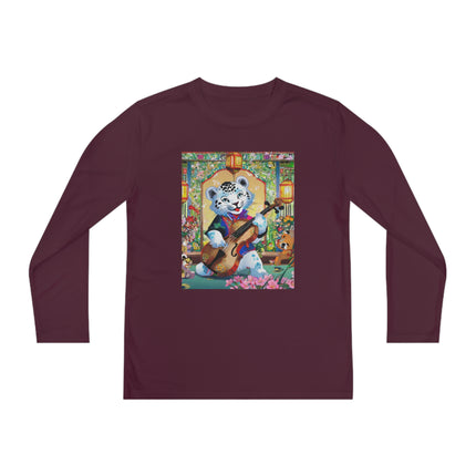 Melodies of the Snow Lion Cub Youth Long Sleeve Competitor Tee – Musical Magic & Enchanted Adventure