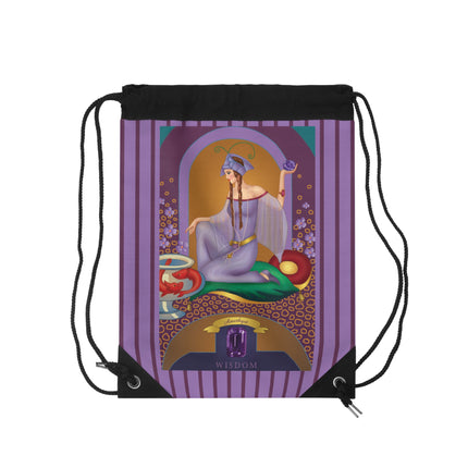 February & Amethyst Zodiac Drawstring Bag