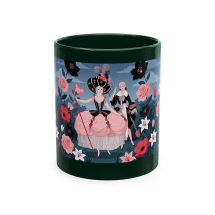 🌹🖤 The Lady Of The Midnight Rose Garden Ceramic Mug – Art Deco Floral Elegance