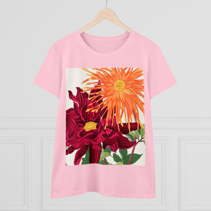 Dahlia Flower by Tanigami Kônan Women's Midweight Cotton Tee