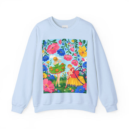 🌸🧚 The Fairies In The Flower Garden Crewneck Sweatshirt – Art Deco Floral Whimsy