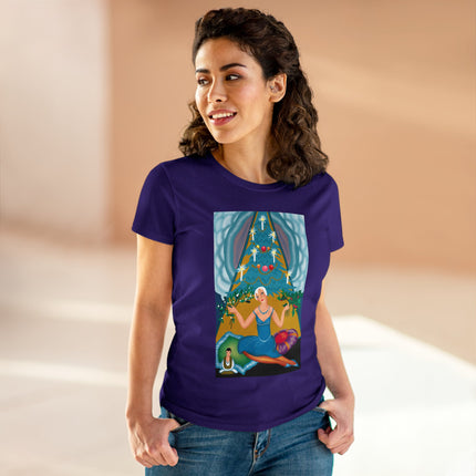 Art Deco Christmas Elegance Women's Midweight Cotton Tee