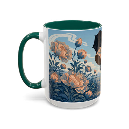 ☔🌸 The Grand Floral Journey Colorful Mug – Art Deco Travel Elegance