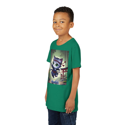 Moonlit Samurai Kitty Youth Short Sleeve Tee