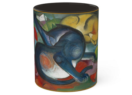 Two Cats, Blue and Yellow by Franz Marc Colorful Mugs, 11oz