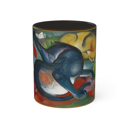 Two Cats, Blue and Yellow by Franz Marc Colorful Mugs, 11oz